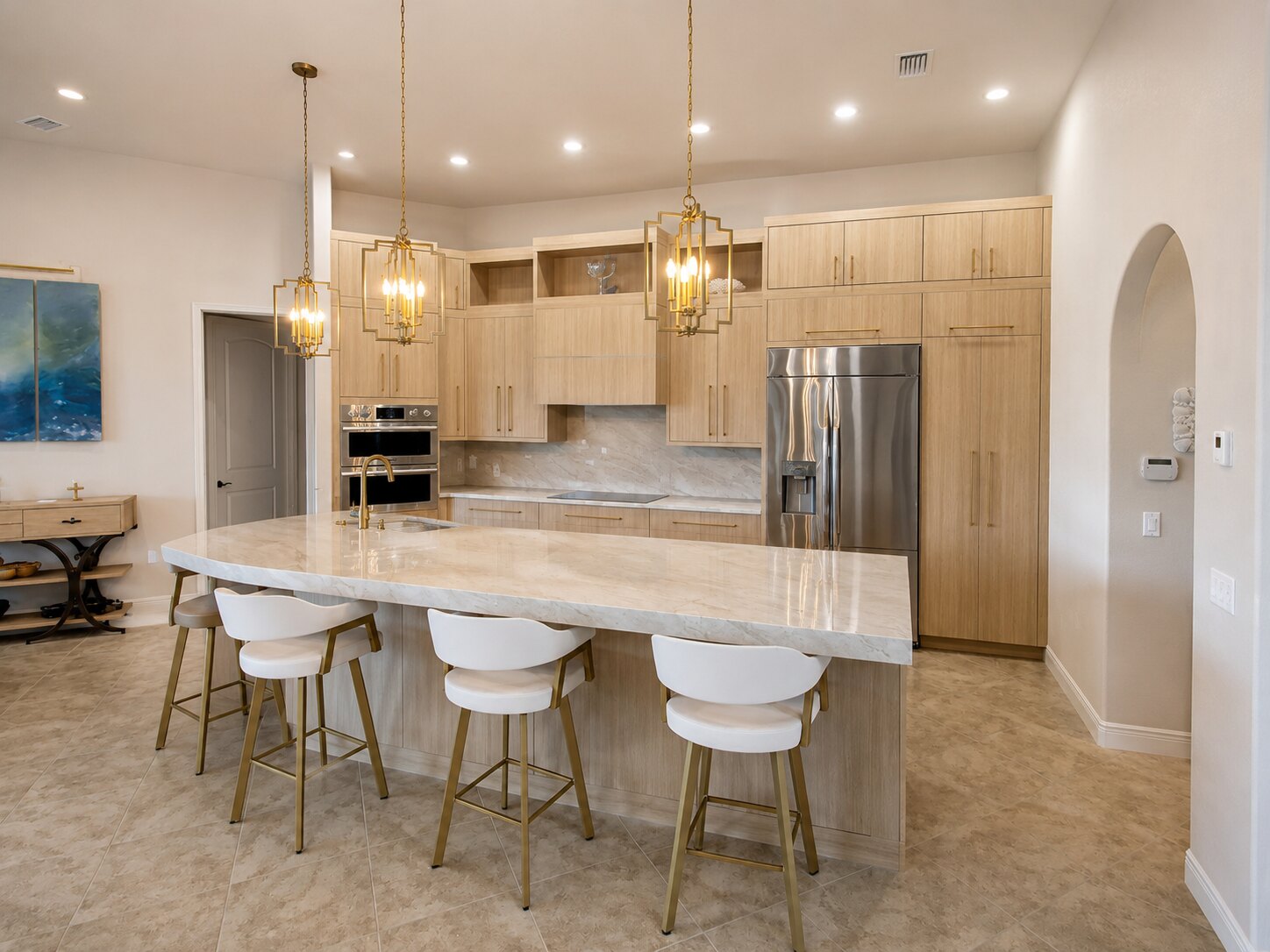 Completed kitchen transformation with warm wood and stone finishes by Proskillz Remodeling