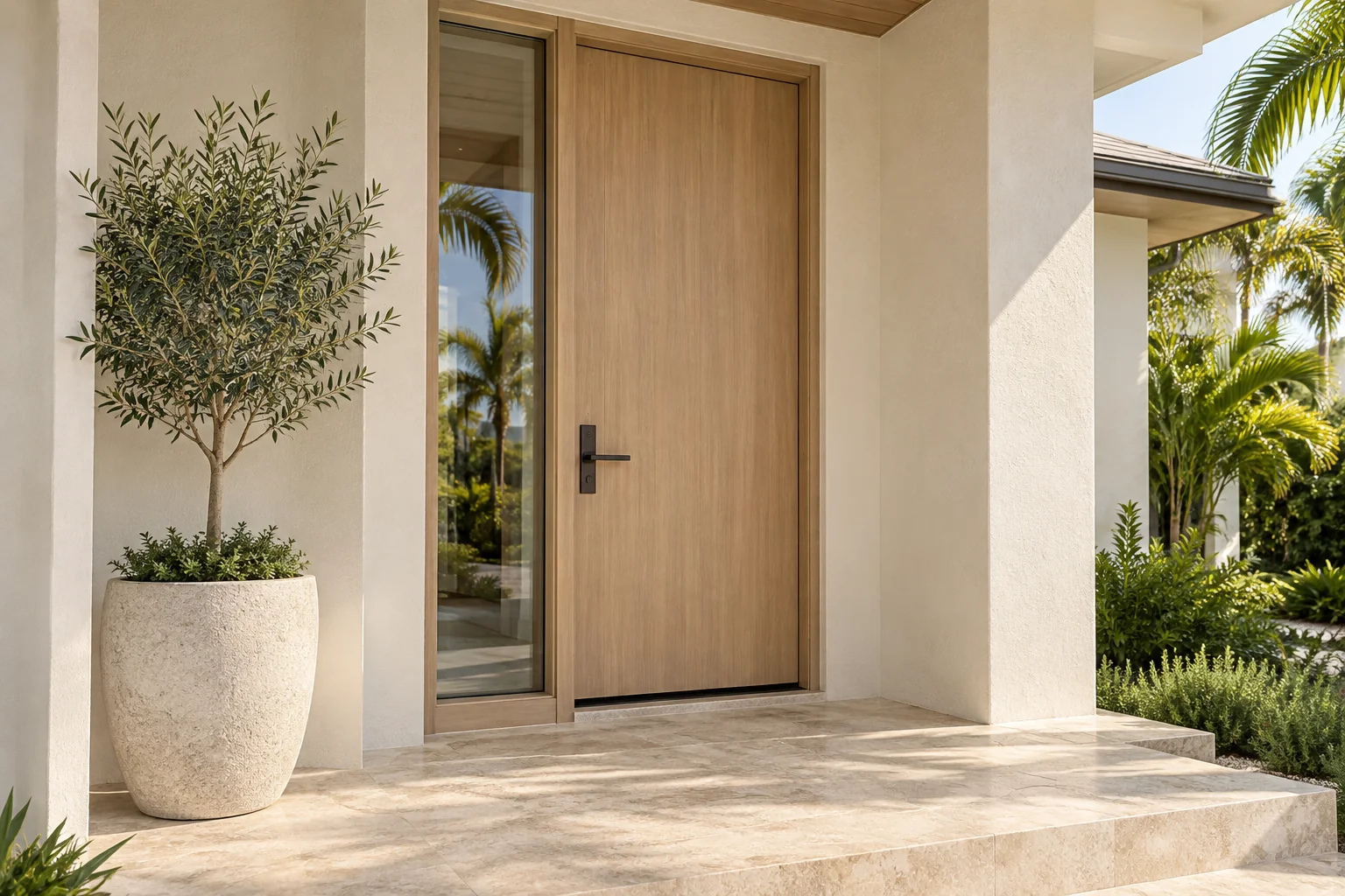 Inspiration: an oak entry door with a glazed sidelight