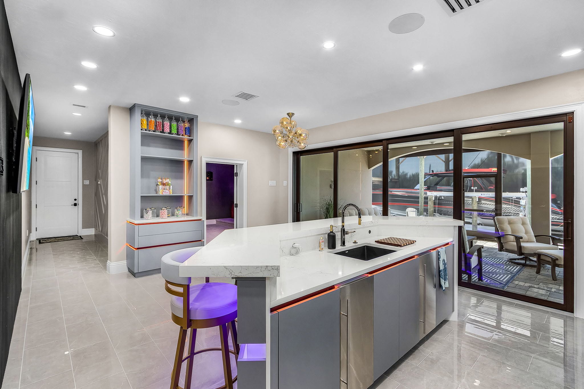 Completed whole-home entertainment space renovation by Proskillz Remodeling